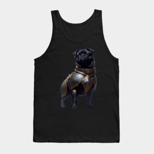 Mighty Black Pug in Heavy Mythical Armor Tank Top